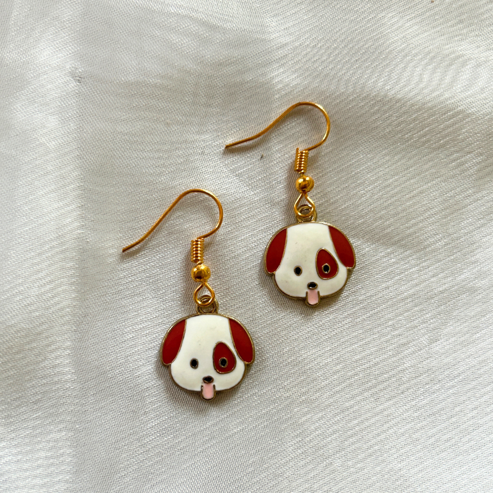 Puppy face Earrings - Brown
