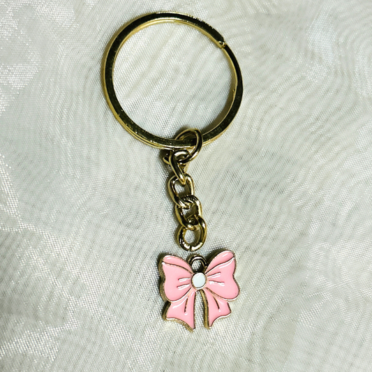 Pink Bow Keychain