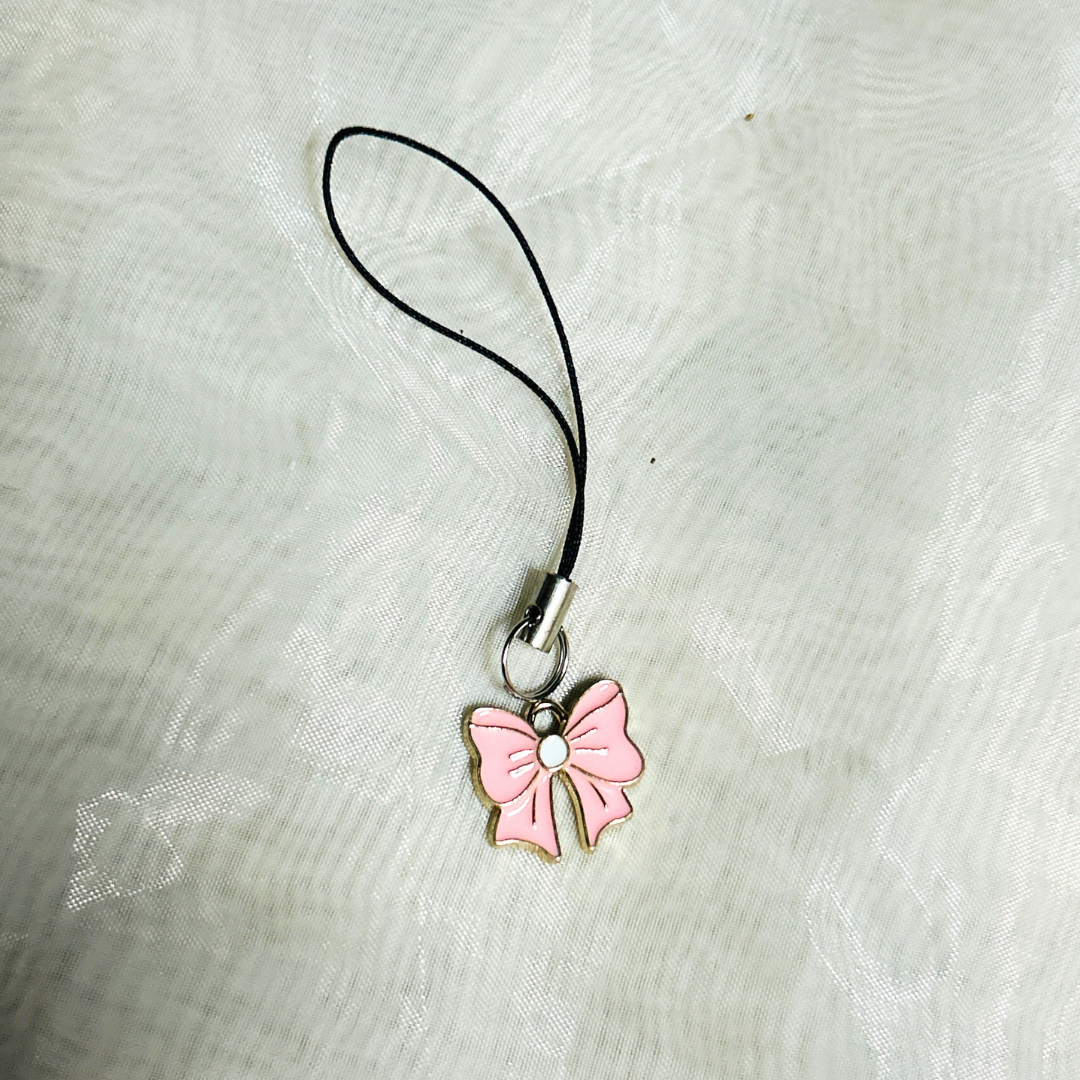Bow Phone Charm - Pink
