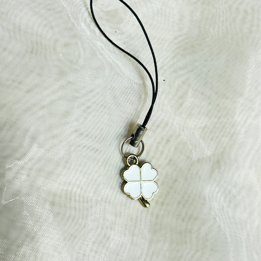 Clover Leaf Phone Charm - White