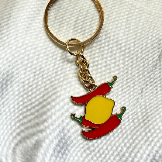 Nimbu Mirchi Keychain - Red