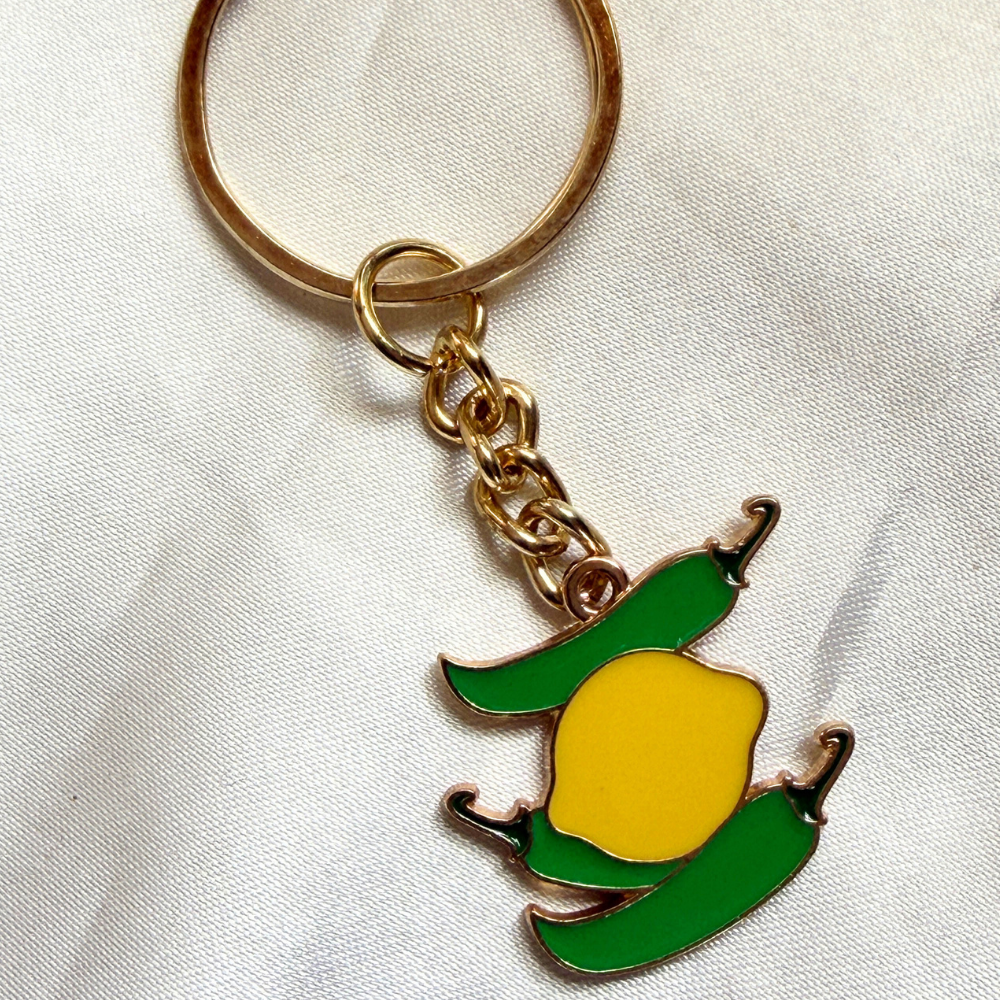Nimbu Mirchi Keychain - Green