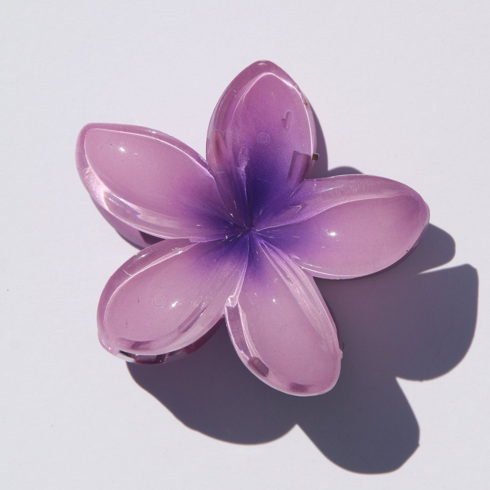 Purple Flower Claw Clip - Medium