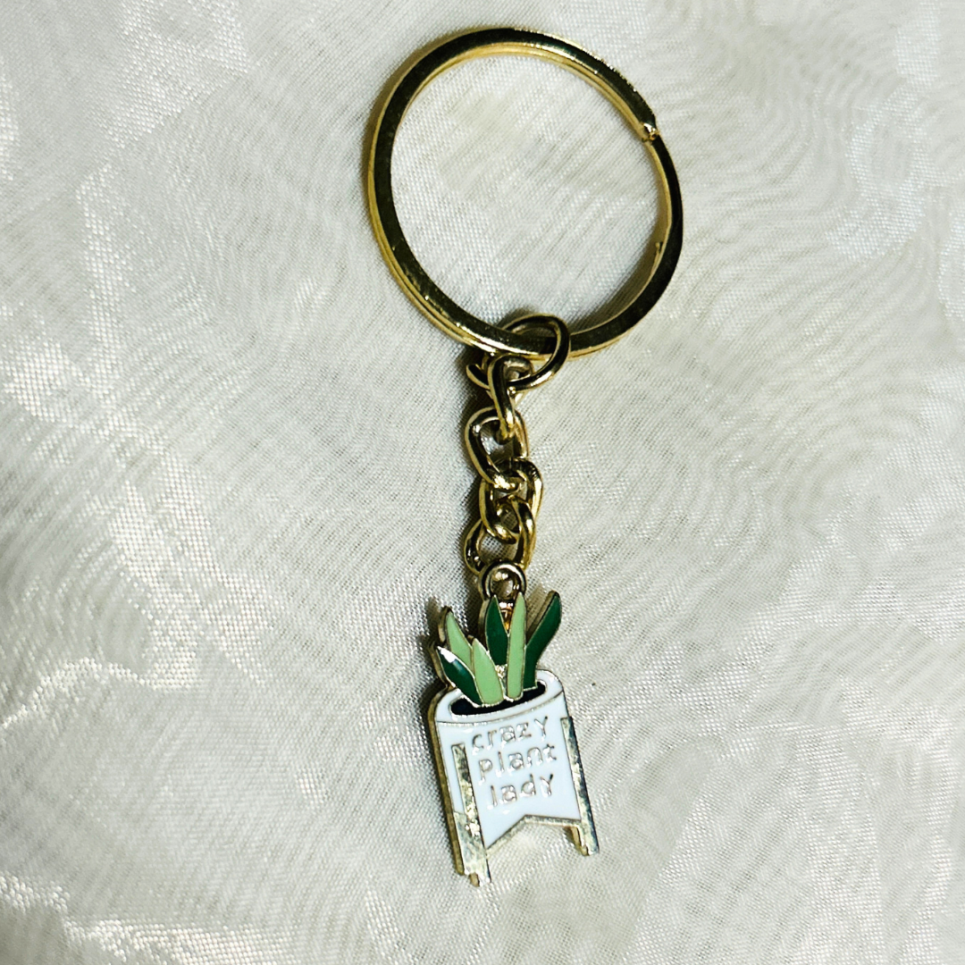 Crazy Plant Lady Keychain