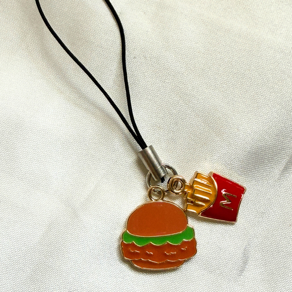 Burger and Fries Phone Charm