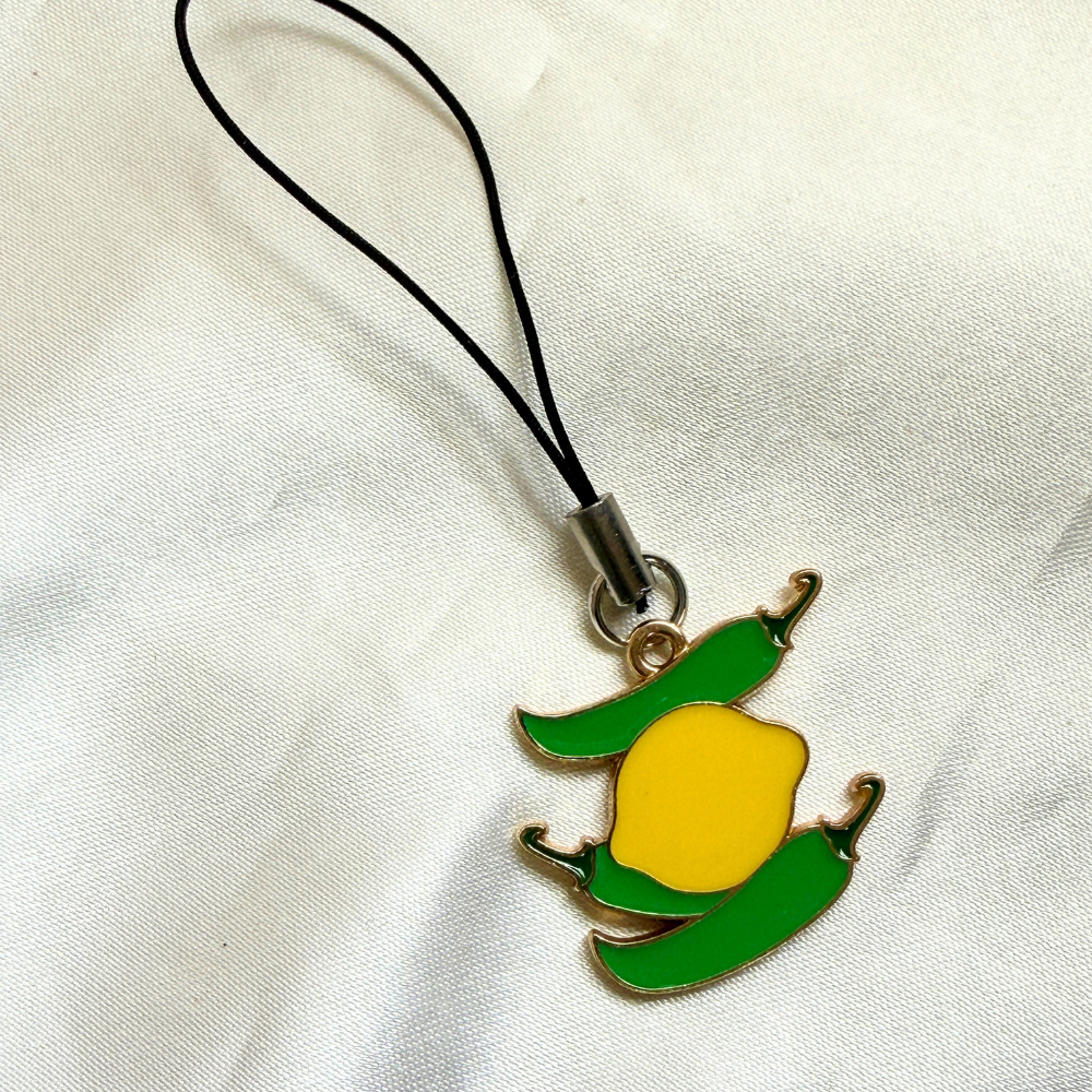 Nimbu Mircha Evil Eye Phone Charm - Green