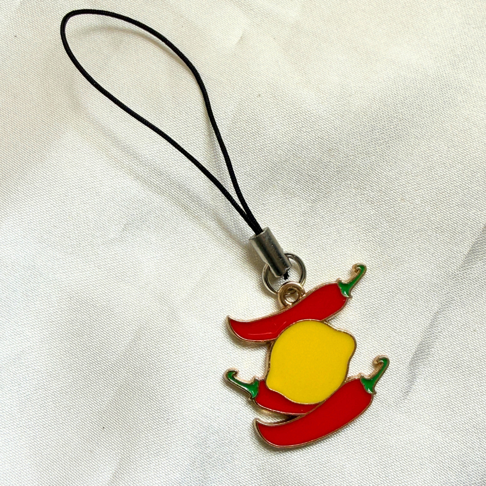 Nimbu Mircha Evil Eye Phone Charm - Red