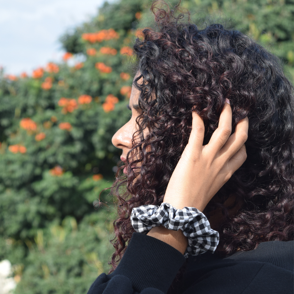 Chess Board Print Scrunchie