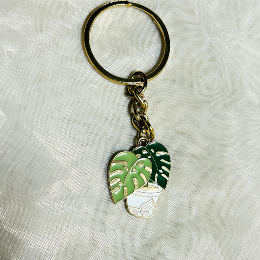 Montsera Plant Keychain