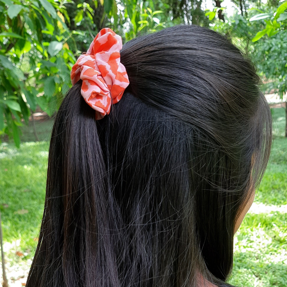 Orange Leopard Print Scrunchie