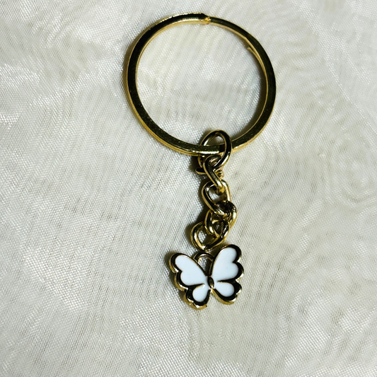 Mini White Butterfly Keychain