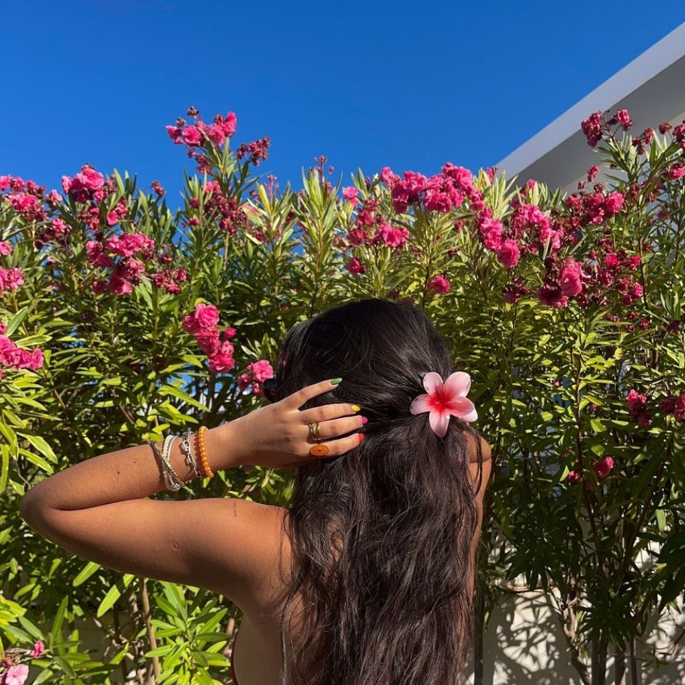 Red Flower Claw Clip - Medium