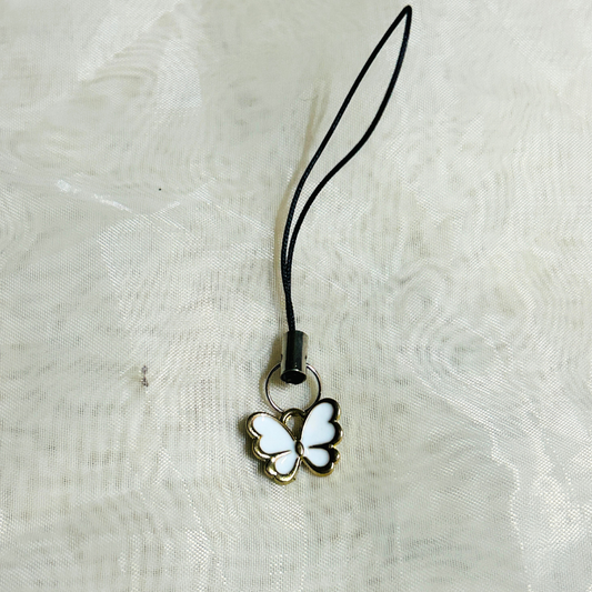 Butterfly Phone Charm - White