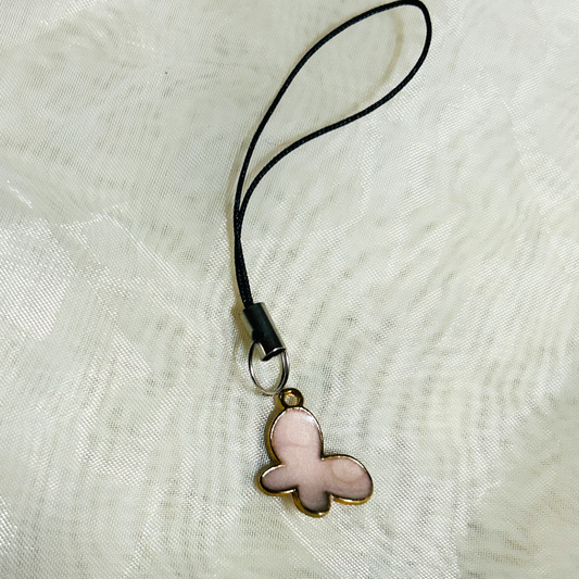 Butterfly Phone Charm -Pink