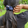 Blue Rose Print Scrunchie