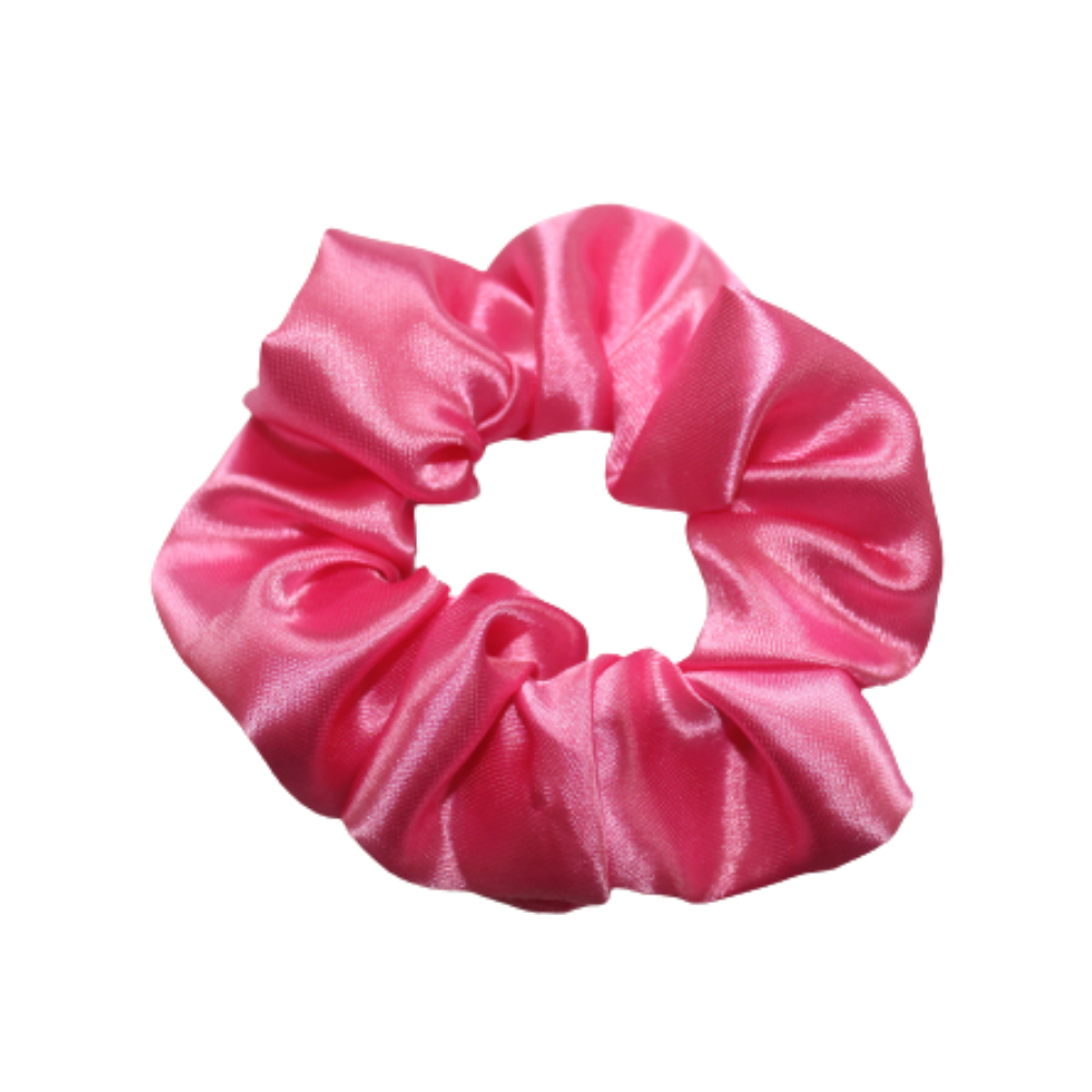 Bubblegum - Bright Pink Satin Scrunchie