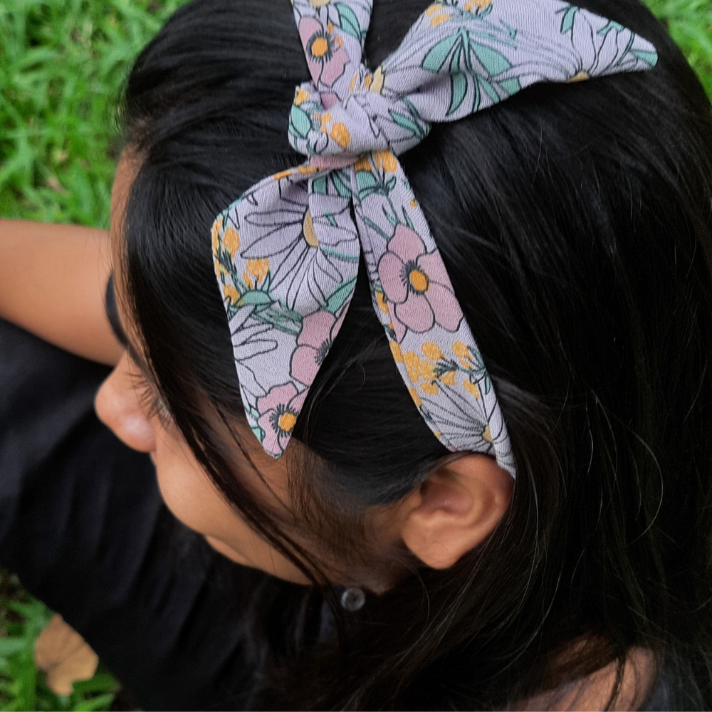 Lilac Floral Print TIY Headband