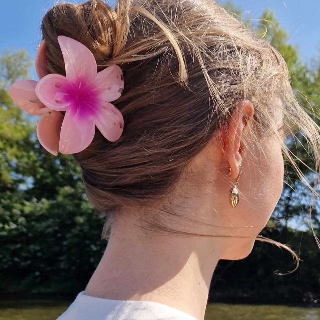 Flower Claw Clip - Large - Pink