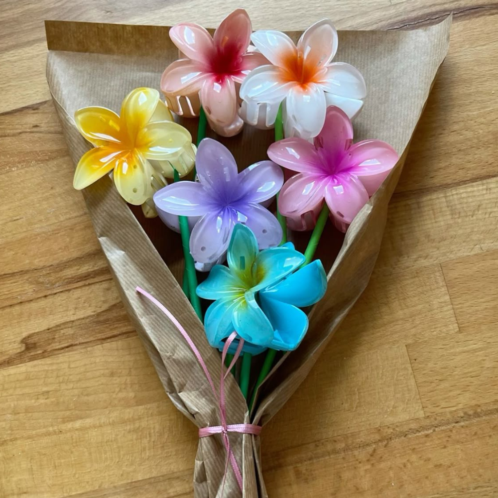 Set of 6 Large Flower Claw Clips Bouquet