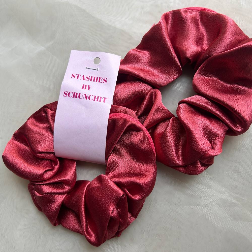 Pinkinsh Brown Zipper Scrunchie
