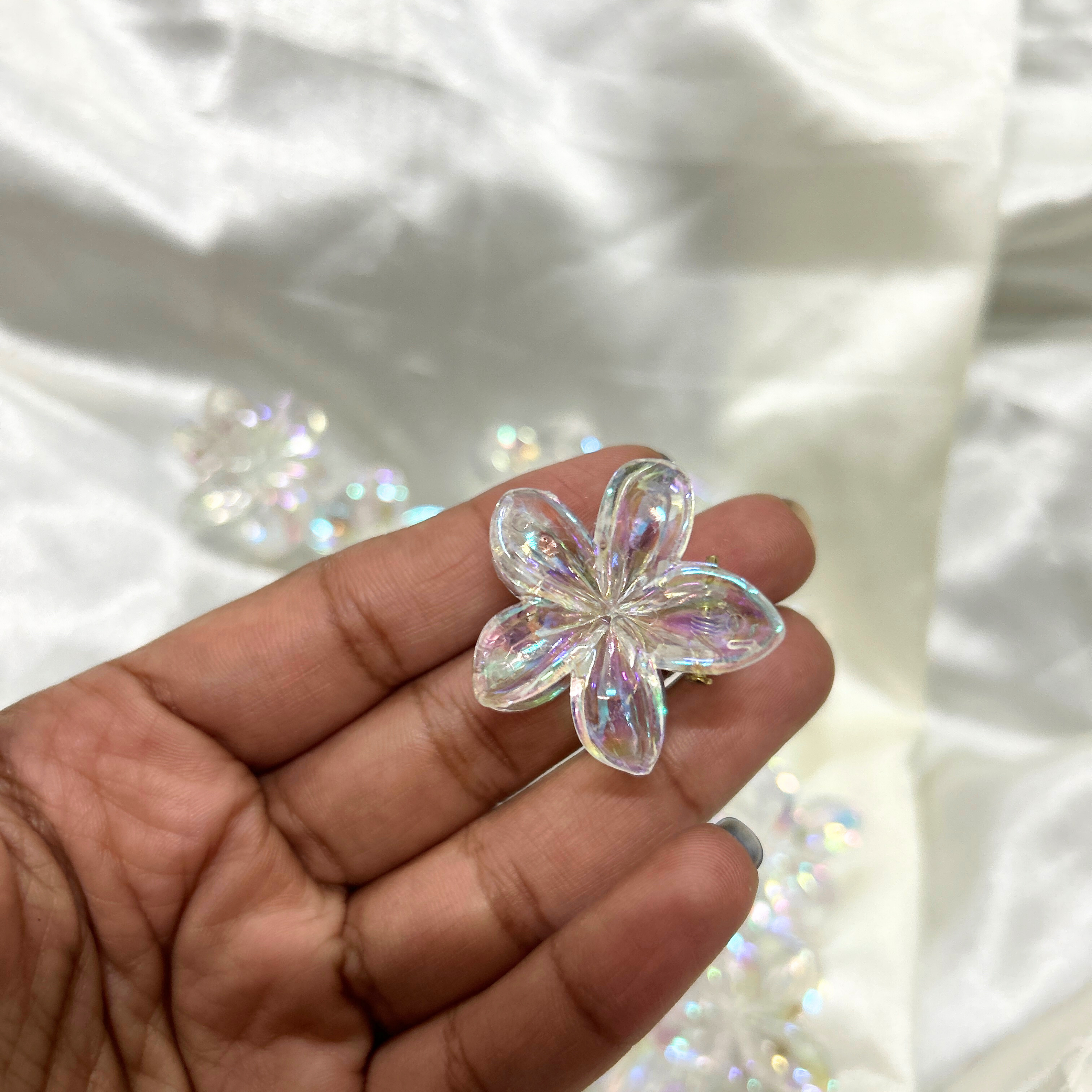 Transparent Flower Claw Clip - Extra Small