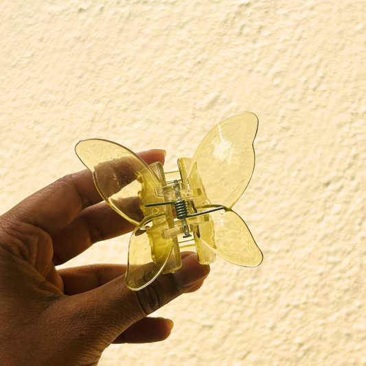 Yellow Butterfly Claw Clip - Large