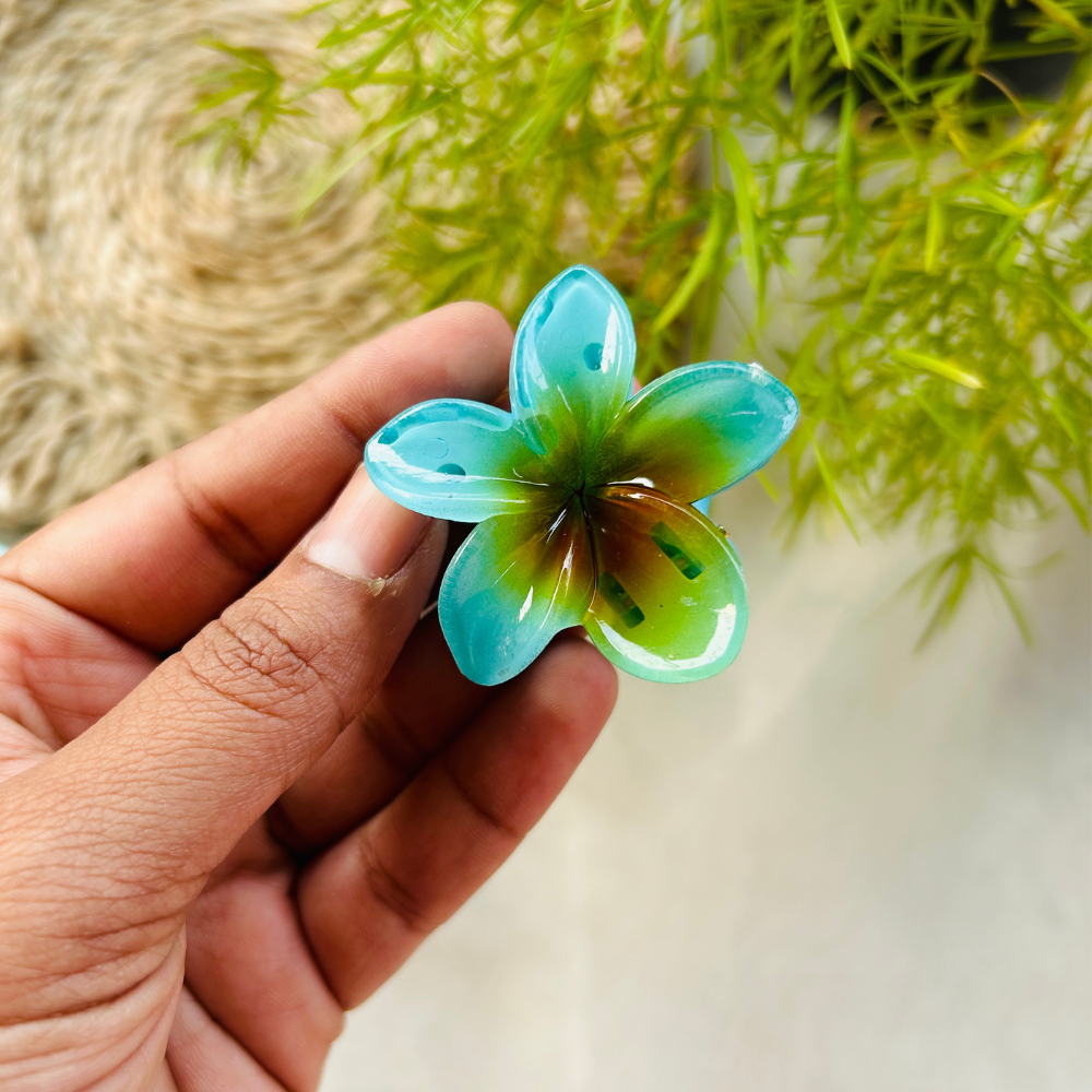 Blue Flower Claw Clip - Mini