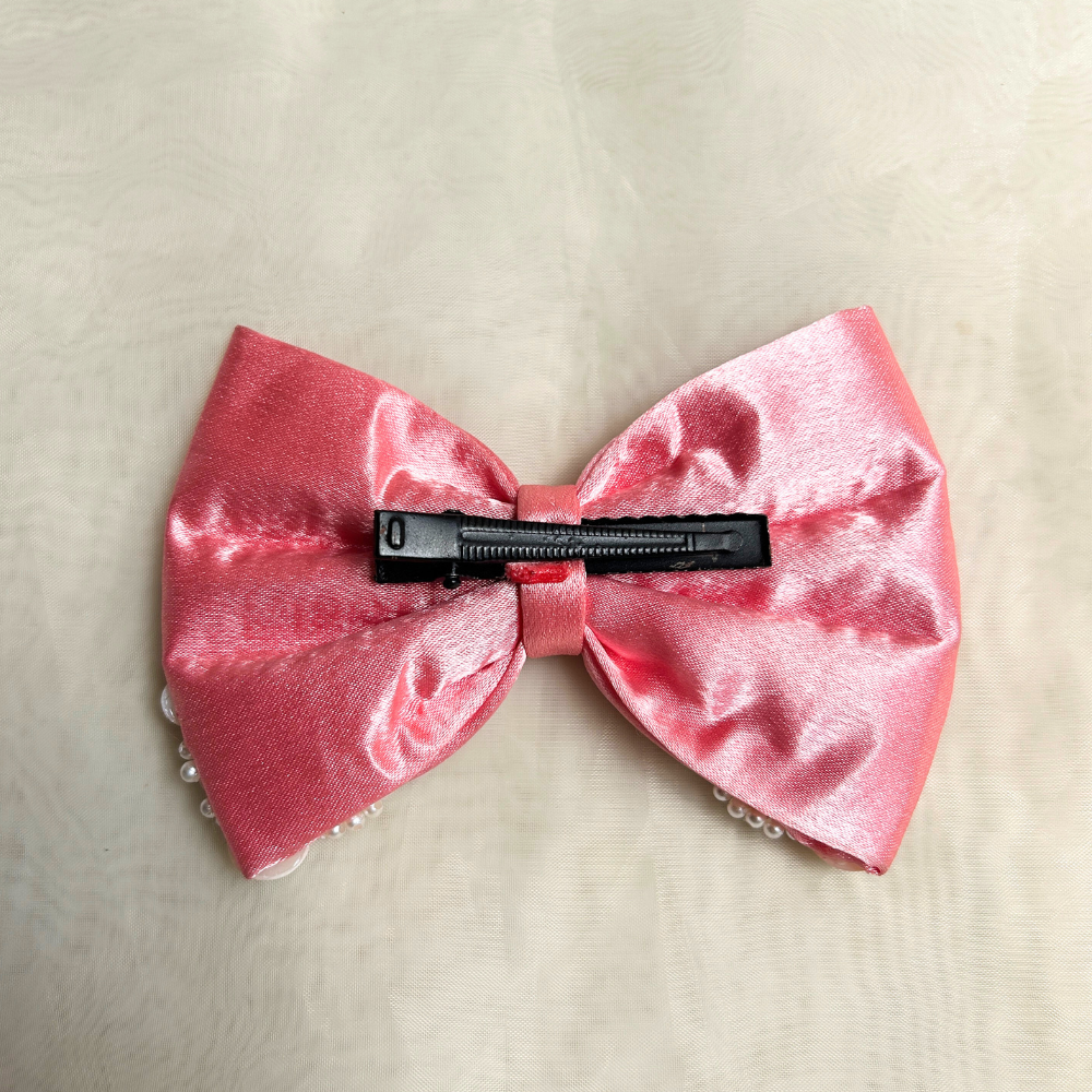 Pink Pearl Hair Bow (Large)