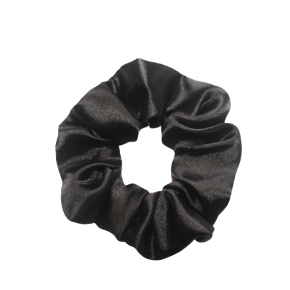 Charcoal - Black Satin Scrunchie