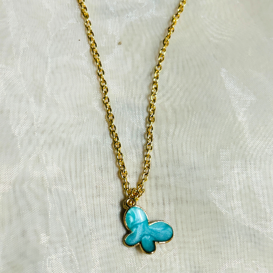 Ombre Blue Butterfly Chain