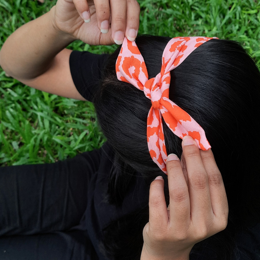 Orange Leopard Print TIY Headband