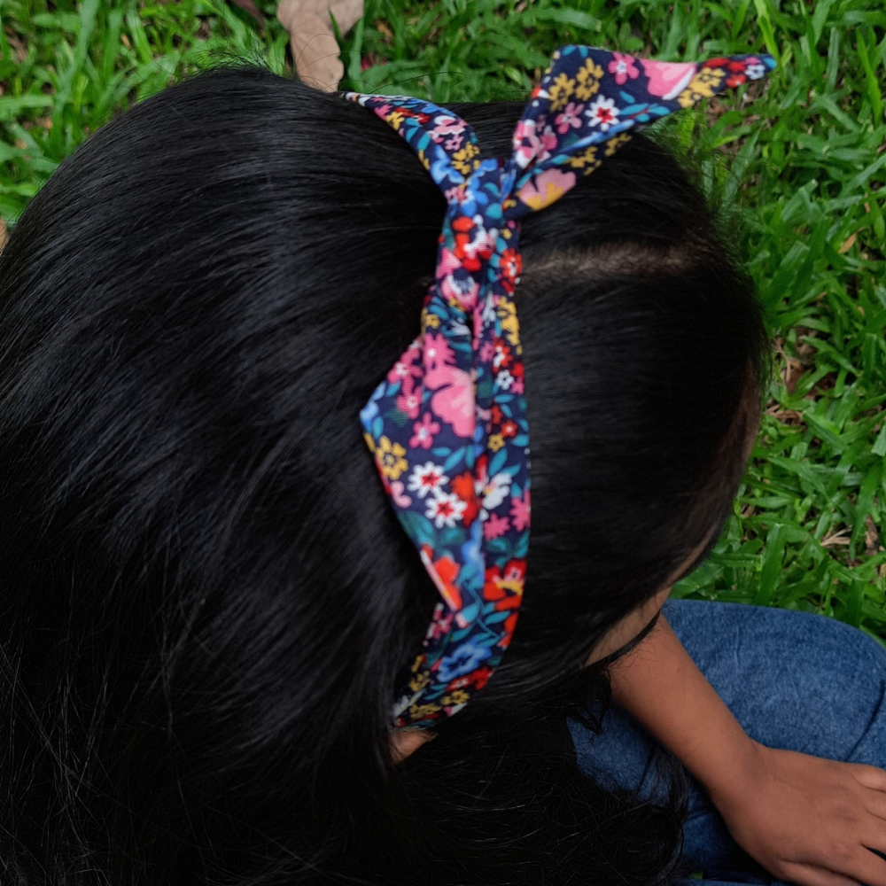 Blue Floral Prints TIY Headband