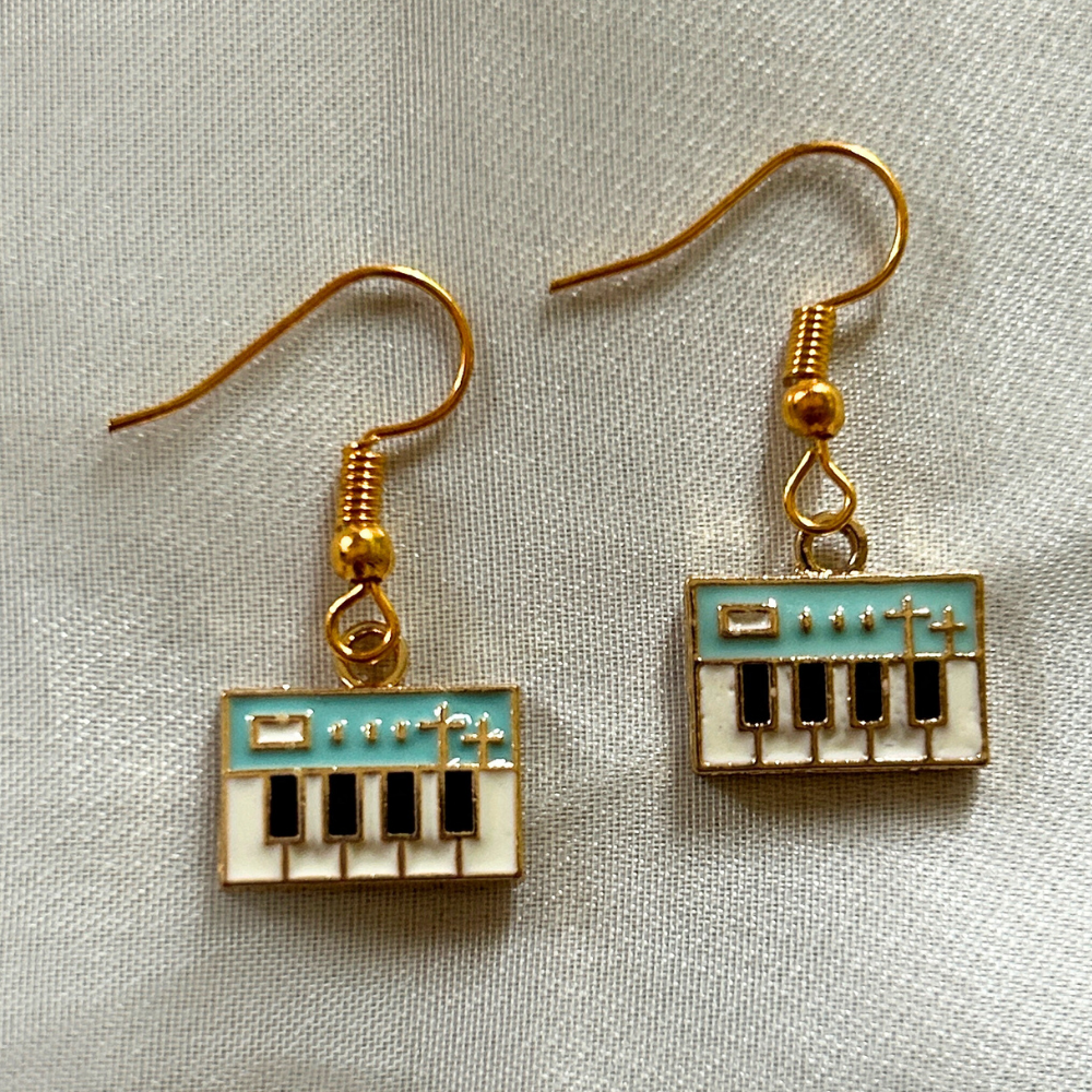 Piano Earrings - Blue