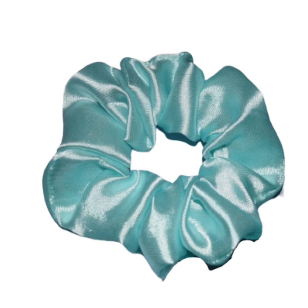 Aqua - Electric Blue Satin Scrunchie