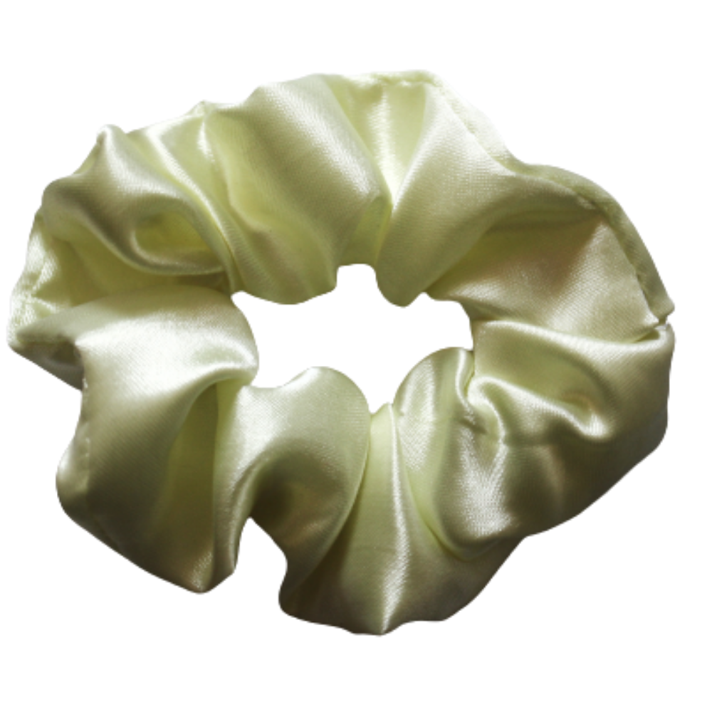 Lime - Pastel Yellow Satin Scrunchie