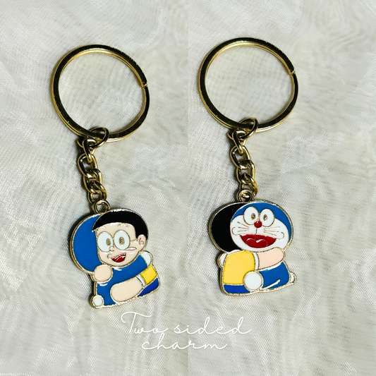 Doraemon and Nobita Two sided Charm Keychain