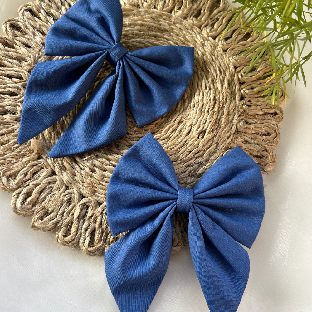 Cobalt Blue Pigtail Bow