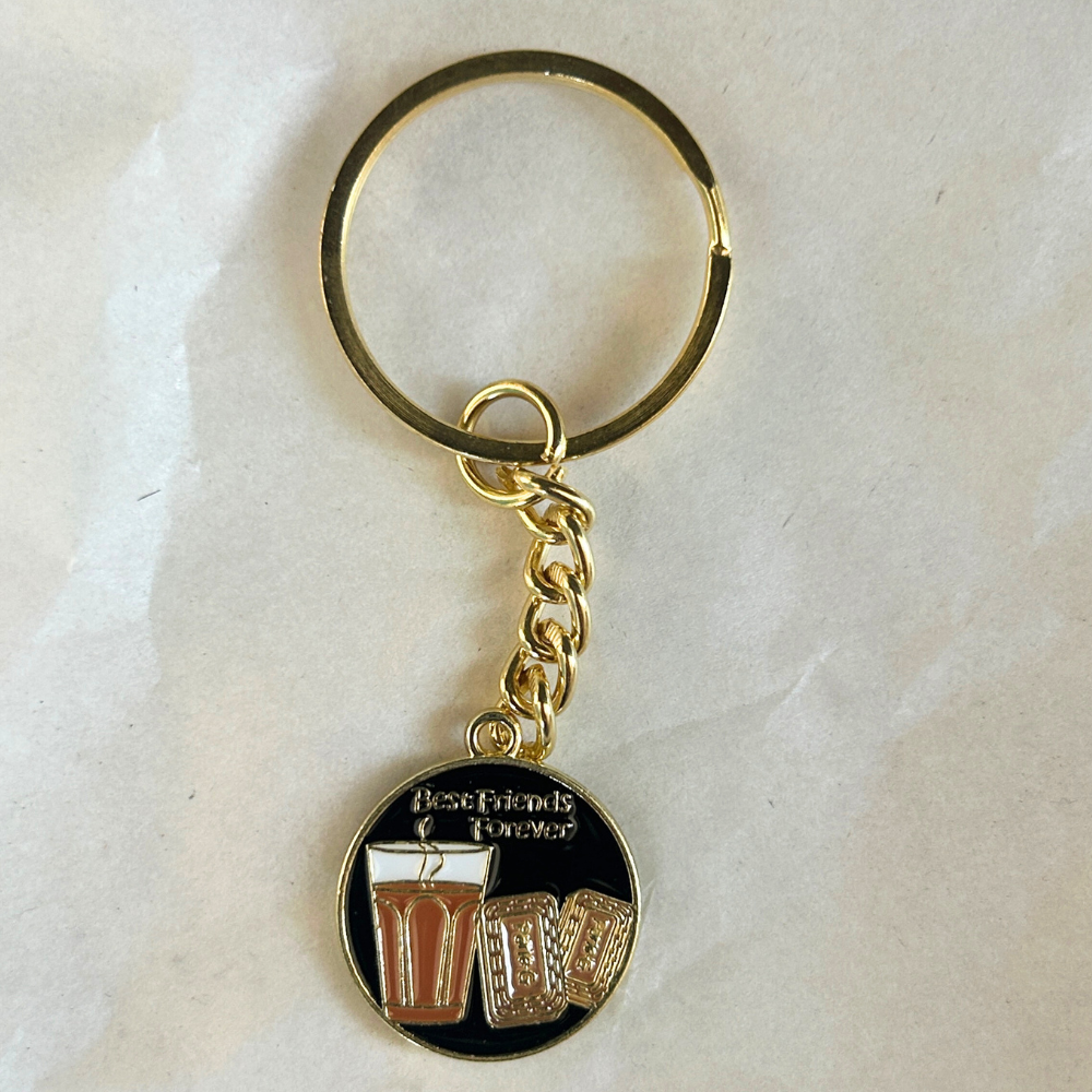 Chain and Parle G Keychain - Black