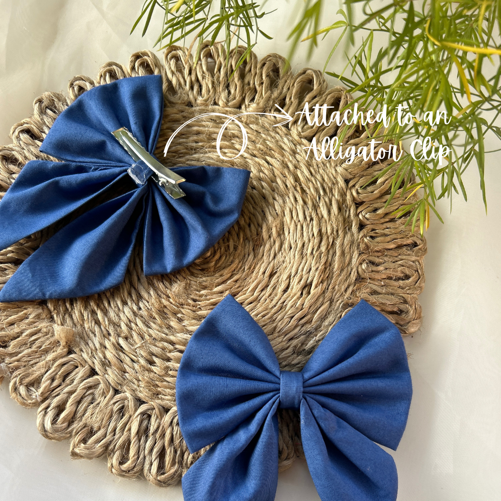 Cobalt Blue Pigtail Bow