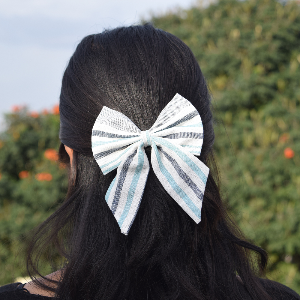 Stripes -  Pigtail Bow