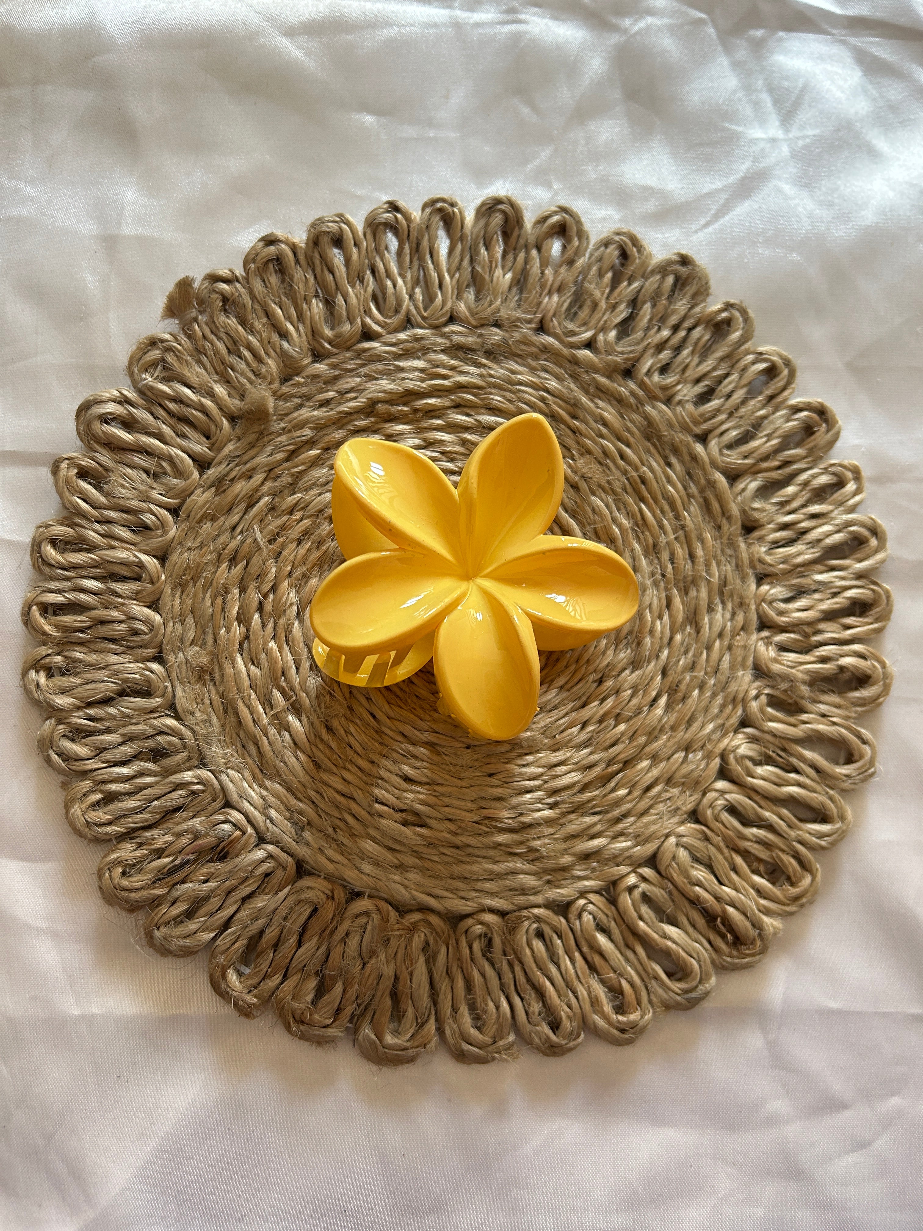 Glossy Flower Claw Clip - Medium