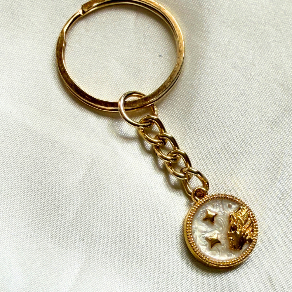 Zodiac Signs Keychain - Gold
