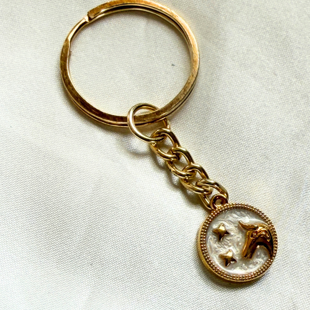 Zodiac Signs Keychain - Gold