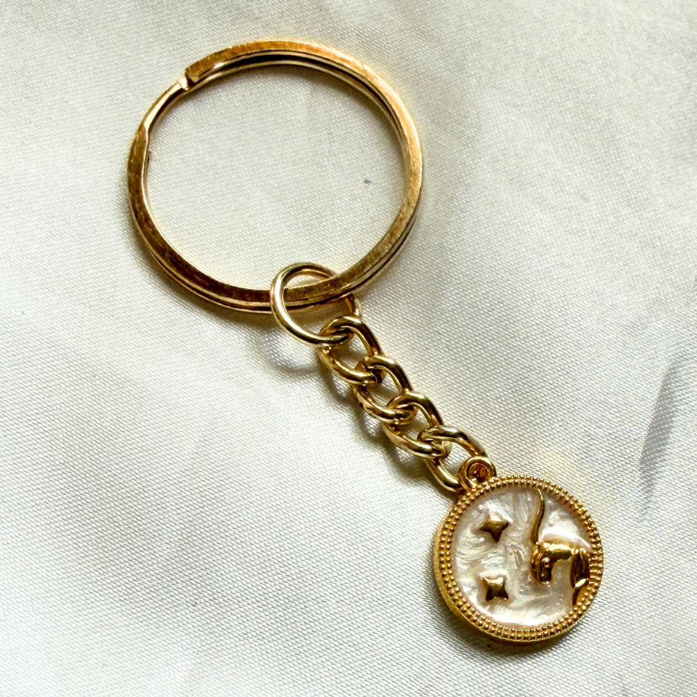 Zodiac Signs Keychain - Gold