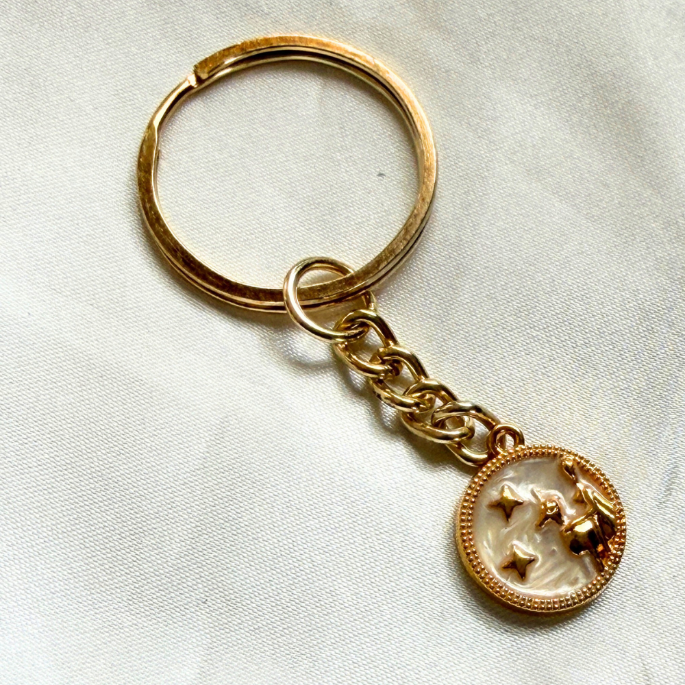 Zodiac Signs Keychain - Gold