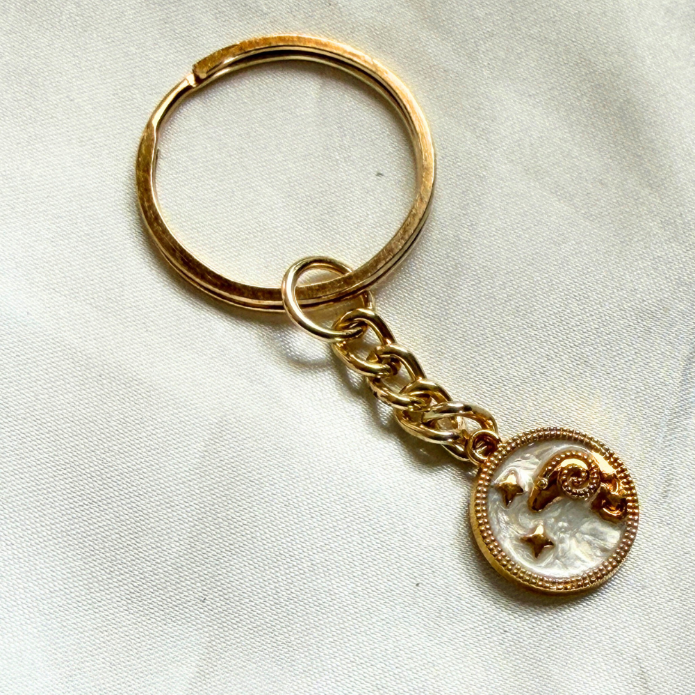 Zodiac Signs Keychain - Gold