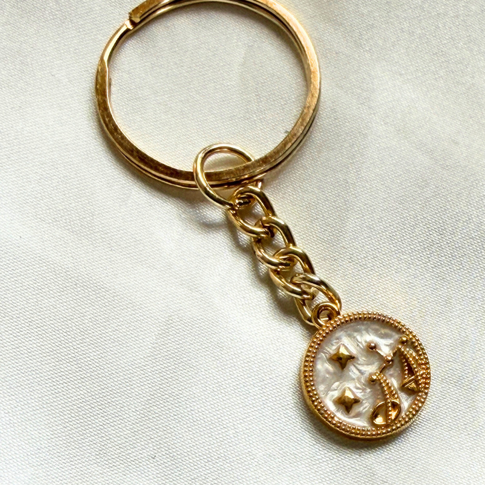 Zodiac Signs Keychain - Gold
