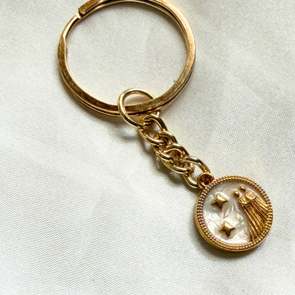 Zodiac Signs Keychain - Gold