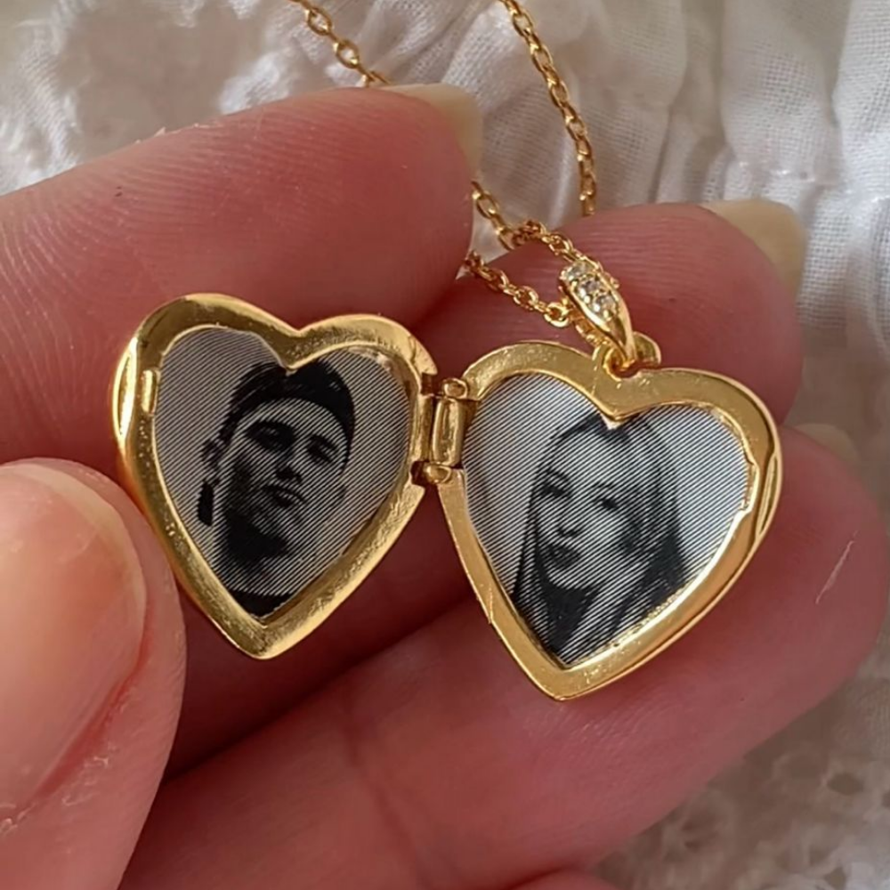 Photo Heart Locket - Gold