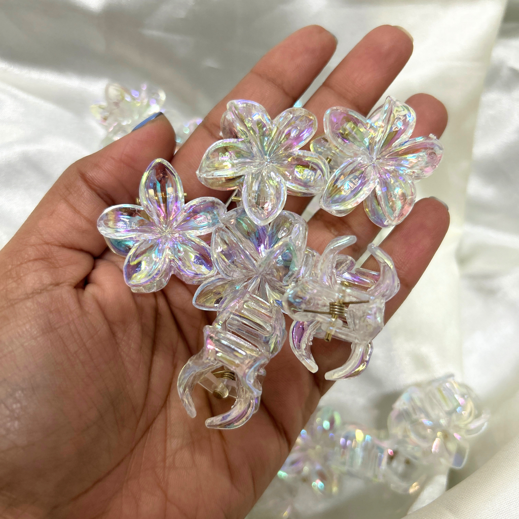 Transparent Flower Claw Clip - Extra Small